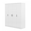 Christ 59.2\" 4-door Wooden Wardrobe With Drawer And Hanging Storage, White