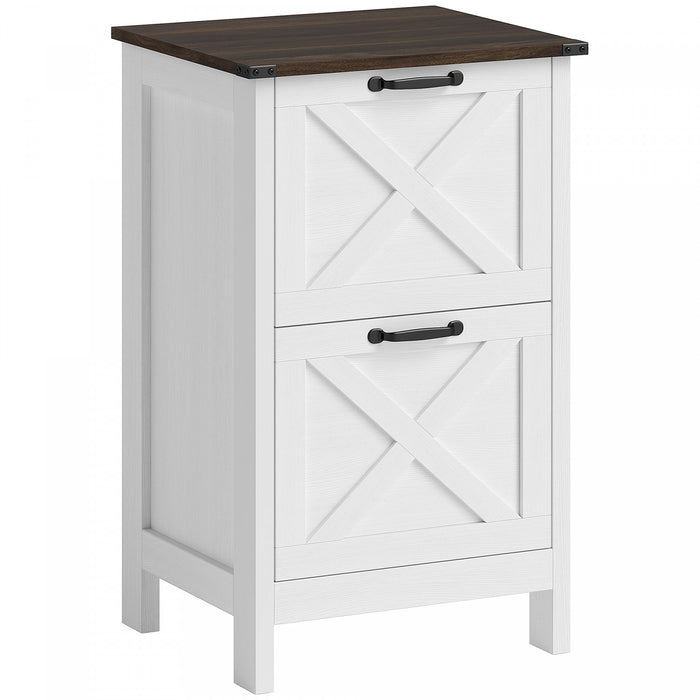 HOMCOM File Cabinet with 2 Drawers Filing Cabinet for A4 Letter, White