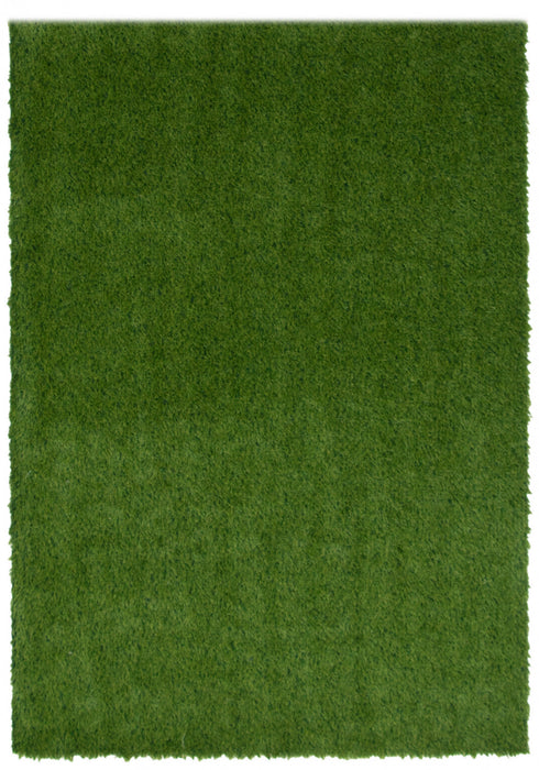 Contemporary 6'0\" x 9'0\" Faux Grass Rug in Green Outdoor Area Rug