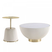 Anderson Modern 2-Piece Coffee Table & End Table Set in Cream 