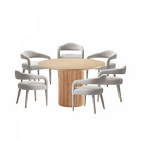 Aspen and Hathaway Modern Industry Chic 7-Piece Dining Set in Gold Dust and Natural