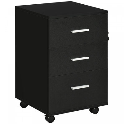 Vinsetto 3 Drawer File Cabinet With Lock And Keys For Home Office|Vinsetto Classeur A 3 Tiroirs Avec Serrure Et Cles Pour Bureau