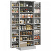 HOMCOM 65\" Kitchen Pantry Cabinet with Adjustable Shelves Spick Racks Grey
