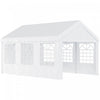 Outsunny 20'x13' Heavy Duty Party Tent, Carport Garage Canopy, Portable Sun Shelter With Sidewalls White