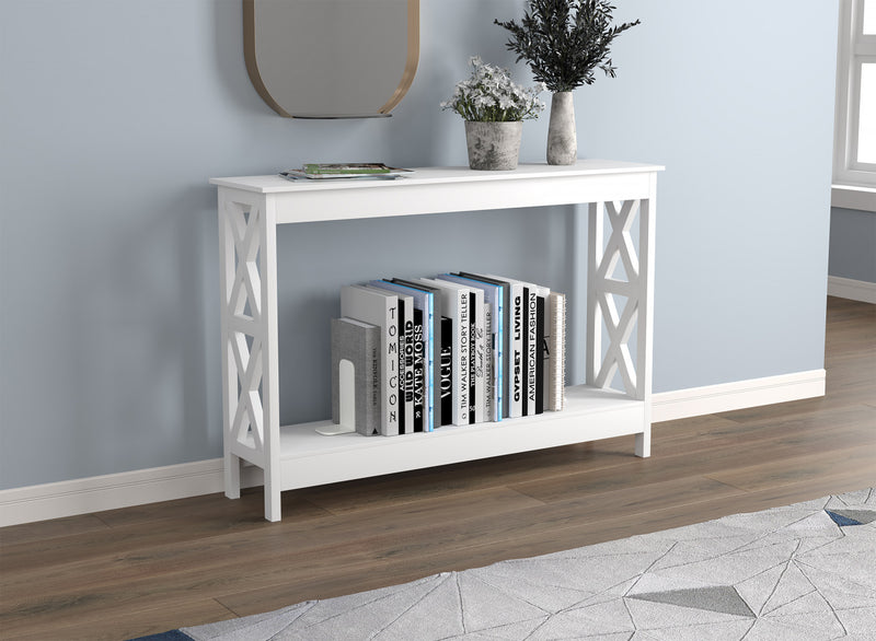 47” Console Table With 1 Shelf - White