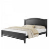 Benson Full Size Solid Wood Platform Bed with Stylish Headboard, Black | Lit plateforme Benson en bois massif format Full avec tete de lit elegante, noir