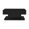 Ethan Lift-Top Coffee Table with LED Lighting and Sliding Extendable Top,Black | Ethan table basse relevable – table avec eclairage LED et plateau coulissant extensible, noir