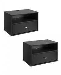 1-drawer Floating Nightstand - Black 