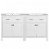 Felix 60 Inch Modern Double Bathroom Vanity with Ceramic Sink & Storage Cabinet, White | Meuble de salle de bain double moderne Felix 60 pouces avec lavabo ceramique et rangement, blanc