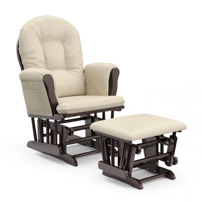 Storkcraft Hoop Glider and Ottoman - Espresso/Beige Chair
