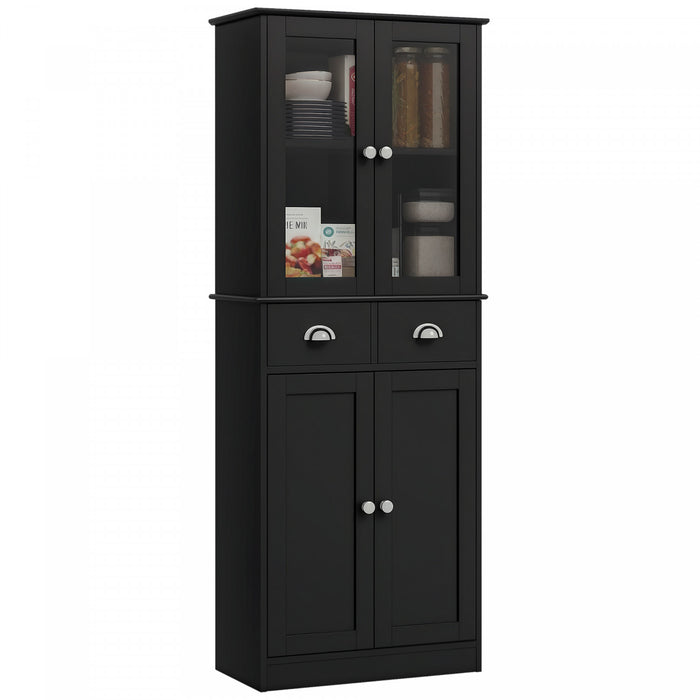 HOMCOM 61\" Kitchen Pantry Storage Cabinet w/ Shelves Soft Close Doors
