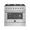 Forno Marco 36\" Dual Fuel Range, Stainless Steel, 5.36 cu. Ft. - FFSGS6197-36