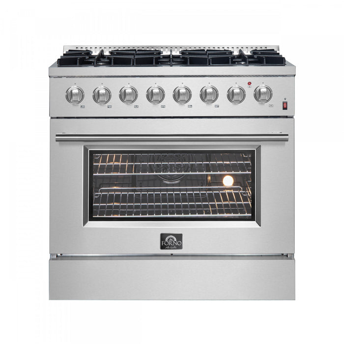 Forno Marco 36\" Dual Fuel Range, Stainless Steel, 5.36 cu. Ft. - FFSGS6197-36