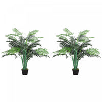 Outsunny 4FT Artificial Tropical Palm Tree Faux Plant with Lifelike Leaves