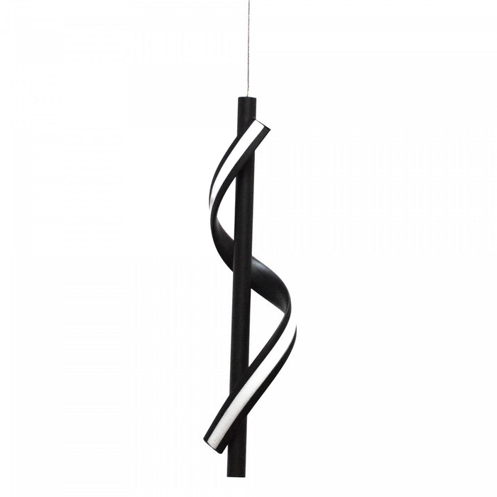 Dainolite Justine LED Pendant 8w Matte Black Finish White Silicone Diffuser Lamp