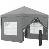 Outsunny 10'x10' Outdoor Pop Up Party Tent Gazebo Canopy With Carrying Bag (light Grey)