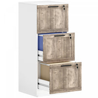 HOMCOM 3 Drawer File Cabinet with Lock Filing Cabinet for A4 Letter White