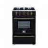 Forno Breno 24\" Freestanding Gas Range, Black - FFSGS6290-24BLK