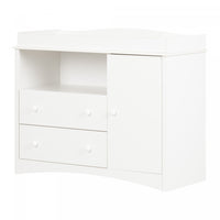 Peek-a-boo Changing Table With Drawers And Open Storage - Pure White 