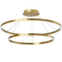 Dainolite Circulo Chandelier 97w Aged Brass Finish White Acrylic Diffuser Lamp