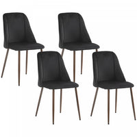 HOMCOM Dining Chairs Set of 4, Velvet Accent Chair, Black