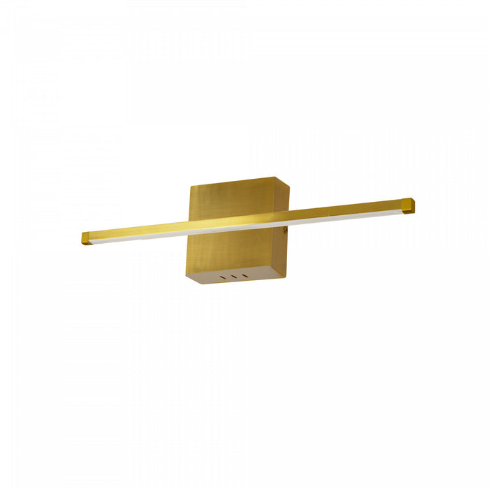 Dainolite Array LED Wall Sconce Horizontal 19w Aged Brass White Acrylic Diffuser Lamp