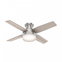 Dempsey Low Profile Ceiling Fan with Light Fixture - Grey