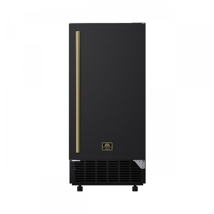 Forno Cristallo 15 Inch Freestanding/Undercounter Ice maker, 79.4 lbs, Black- FIMBI7313-15BLK Ice Maker