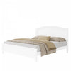 Benson Queen Size Solid Wood Platform Bed with Stylish Headboard, White | Lit plateforme Benson en bois massif format Queen avec tete de lit elegante, blanc