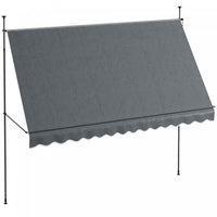 Outsunny 11.5' X 4' Manual Retractable Awning, Non-screw Freestanding Patio Sun Shade Shelter With S
