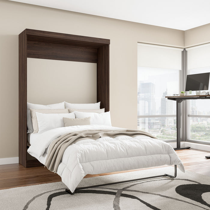 Bestar Pur 59\" Full Murphy Bed - Black Walnut