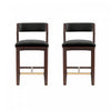 Patricia Modern Wood Upholstered Counter Stool in Black - Set of 2