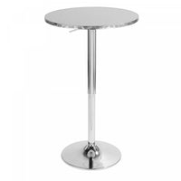 LumiSource Bistro Contemporary Adjustable Round Bar Dining Table - Silver