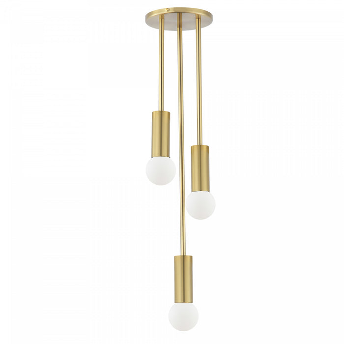 Dainolite Adams 3 Light Pendant Aged Brass Lamp