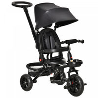 Qaba Baby Tricycle 4 In 1 Trike W/ Reversible Angle Adjustable Seat Removable Handle Canopy Handrail