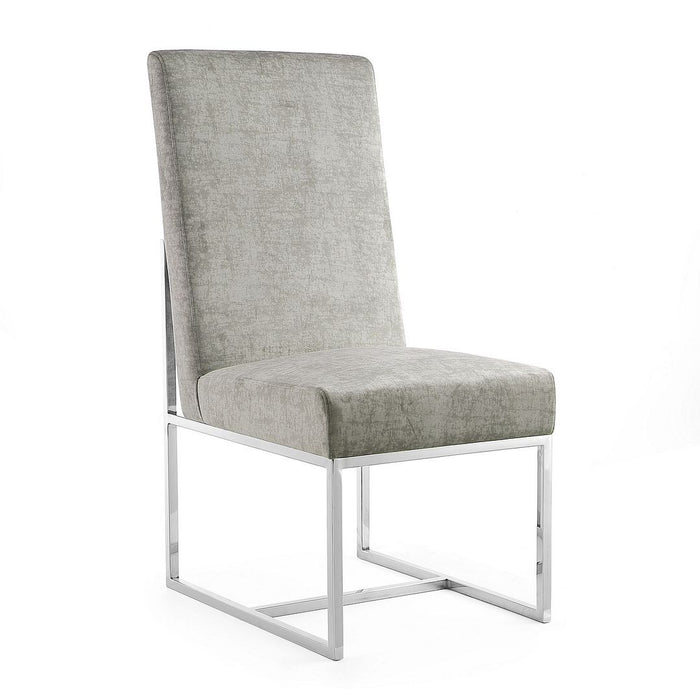 Manhattan Comfort Element Velvet Dining Chair - Steel