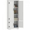 HOMCOM 60\" Kitchen Pantry, Kitchen Storage Cabinet with Shelves, White