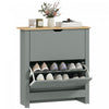 HOMCOM Narrow Shoe Cabinet for Entryway w/ 2 Flip Drawers Adjustable Shelf