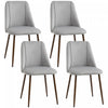 HOMCOM Dining Chairs Set of 4, Velvet Accent Chair, Grey