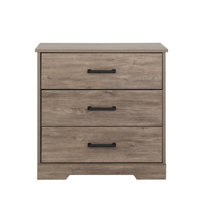 Prepac Rustic Ridge Farmhouse 3-Drawer Nightstand - Brown