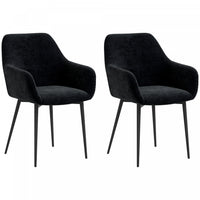 HOMCOM Dining Chairs Set of 2, Upholstered Kitchen Chairs with Backrest