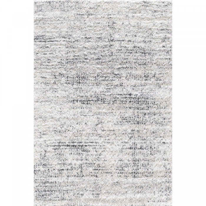Paris Waves Cream Shag Area Rug - 6'7\" x 9'6\"