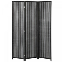 HOMCOM 3 Panel Room Divider with Handwoven Bamboo, Folding Privacy Screen