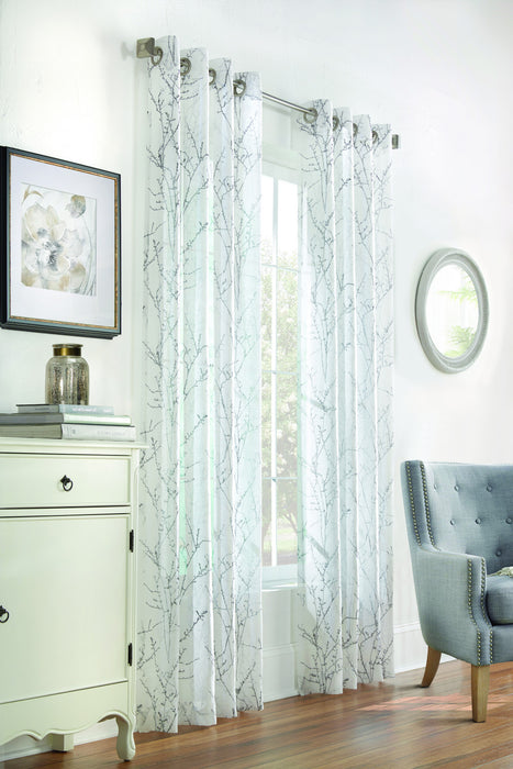 Lisette White Grommet Curtain Panel - 52\" X 84\"