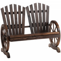 Outsunny Garden Bench, Carbonised Finish