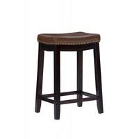 Claridge Faux Leather Backless Counter-Height Stool - Cognac