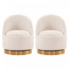 Leela Modern Chenille Swivel Lounge Chair in Cream - Set of 2 Accent Chair