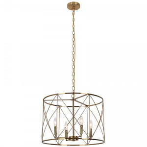 Dainolite Calah 4 Light Chandelier Incandescent Aged Brass Lamp