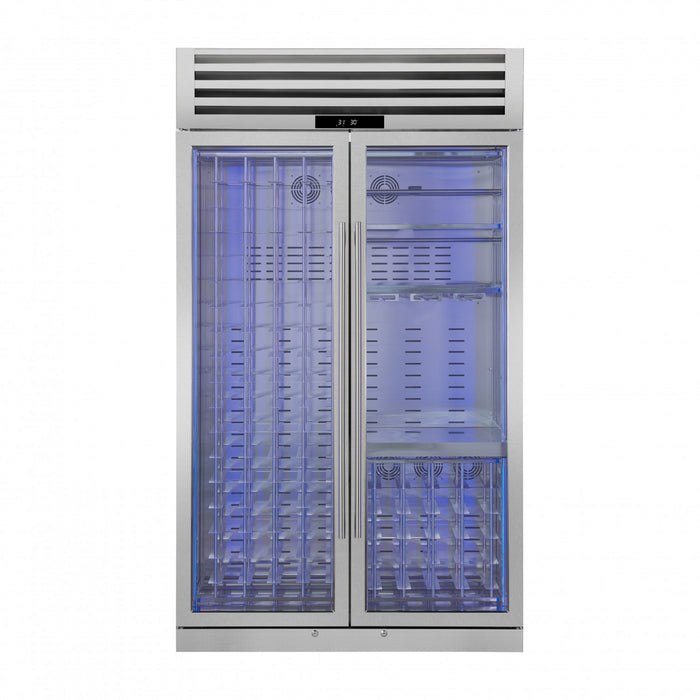 FORNO Abruzzo 48\" Wine Cooler, Dual Zone, 30 cu.ft., 130 bottles Stainless steel- FWCDR6680-48S