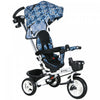 Qaba Toddler Tricycle, 6 In 1 Stroller Bike With Parent Push Handle, Canopy, Storage Baskets, Cupholder, Safety Guardrail And 5-point Safety Belt, For 12-60 Months, Light Blue